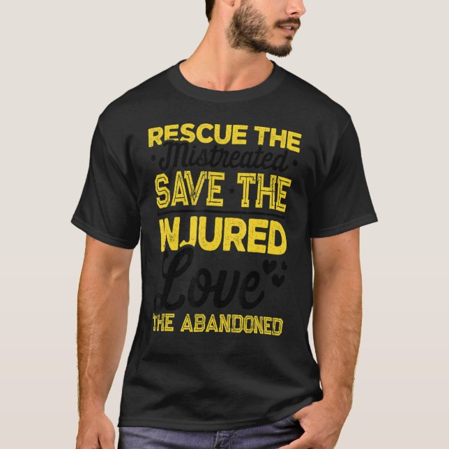 T-shirt Secourir Le Mistreated Sauvez L'Animal Blessé Gard (Devant)