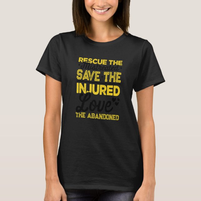 T-shirt Secourir Le Mistreated Sauvez L'Animal Blessé Gard (Devant)