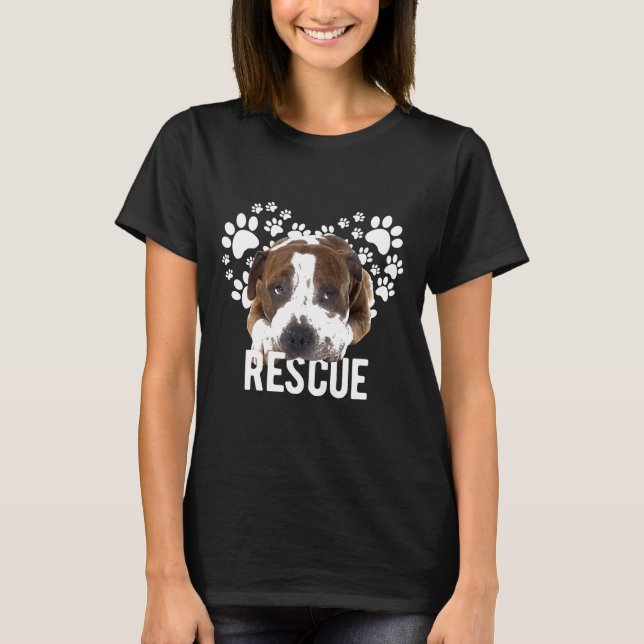 T-shirt Secourir Pitbull Chien Paw Mama Love Pit Bull mign (Devant)