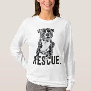 T-shirt Secourir Pitbull Dessin Chien Maman Adopter Ne pas