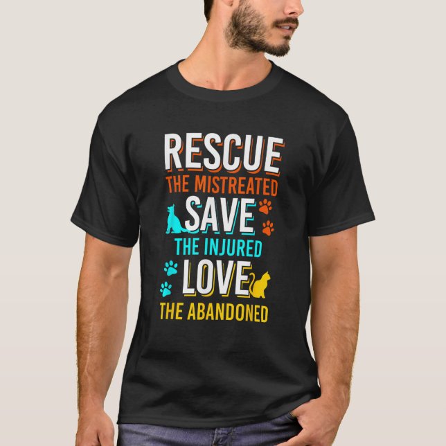 T-shirt Secourir Sauver l'amour Animaux Adopter (Devant)