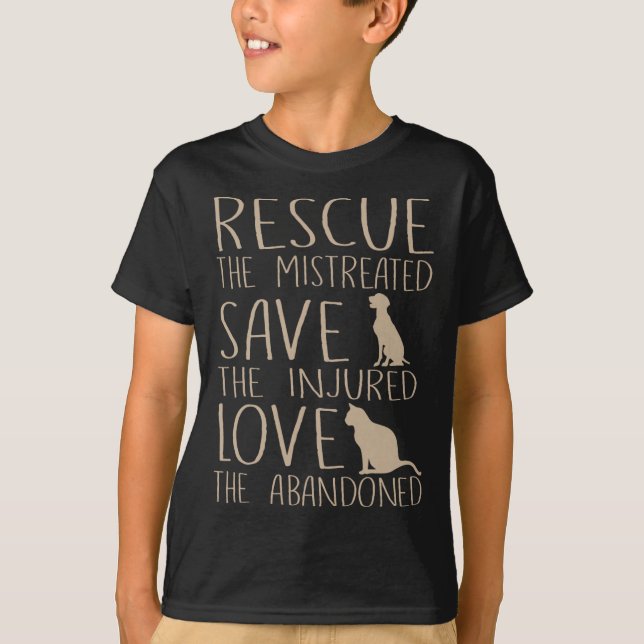 T-shirt Secourir Sauver l'amour - mignon animal Secourir c (Devant)