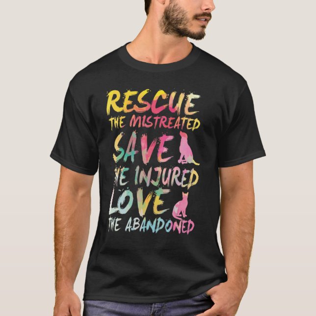 T-shirt Secourir Save Love Cute Animal Secourt.Chien Chat (Devant)