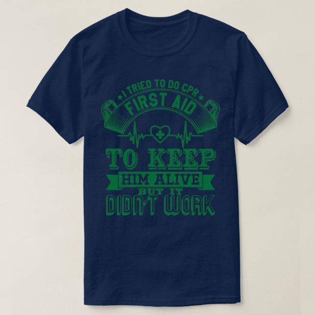 T-shirt secourir service travail paramedic first aider 2 (Design devant)