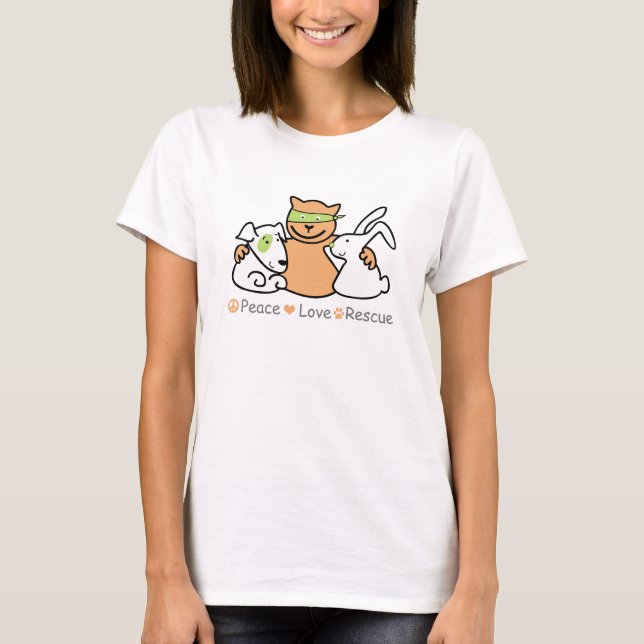 T-shirt secourt d'amour de paix (Devant)