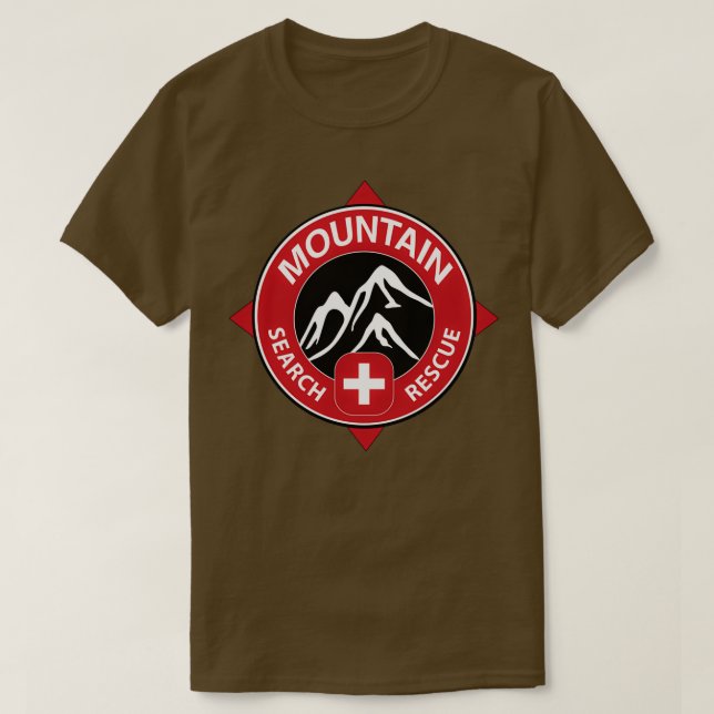 T-shirt Secourt d'ampli de recherche de montagne  (Design devant)