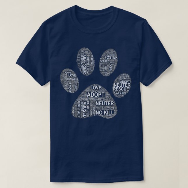 T-shirt Secourt de chien Adopter un abri d'accueil Économi (Design devant)