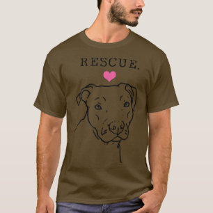 T-shirt Secourt de chien Pitbull Coeur mignon Adopter anim