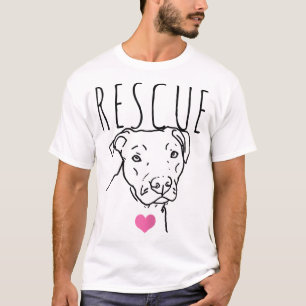 T-shirt Secourt de chien Pitbull Coeur mignon Adopter anim