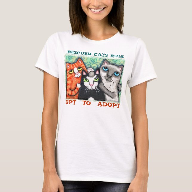 T-shirt secouru/d'abri de chat (Devant)
