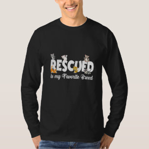 T-shirt Secouru Est Ma Race Favorite Adopter Chien Chat An