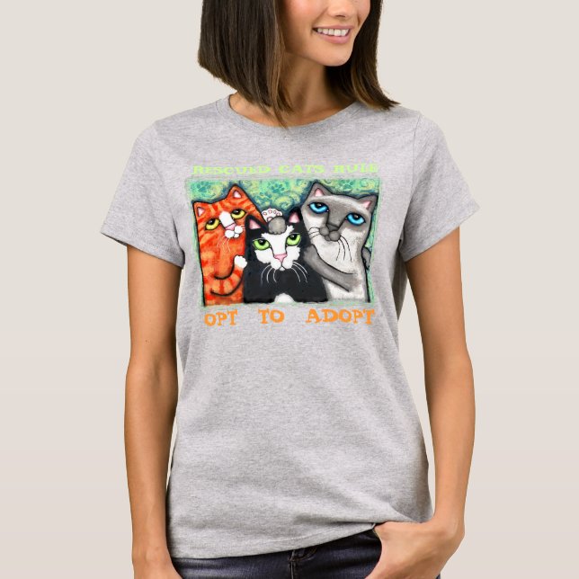 T-shirt Secouru / Hébergement Chat (Devant)