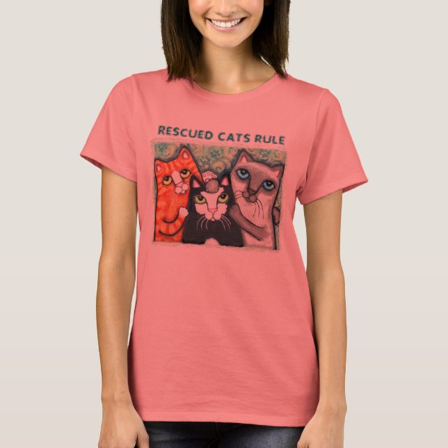 T-shirt Secouru / Hébergement Chat (Devant)