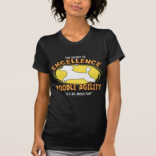 T-shirt secret d'obscurité de dames de caniche (Devant)