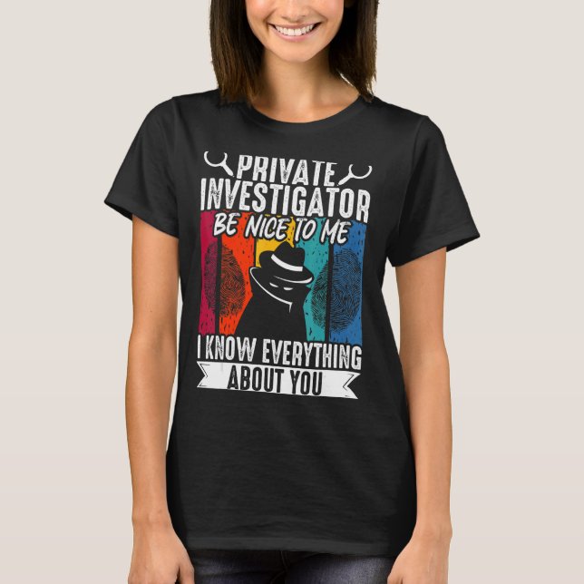 T-shirt Secret Spy Private Eye Crimescene Enquêteur Pri (Devant)