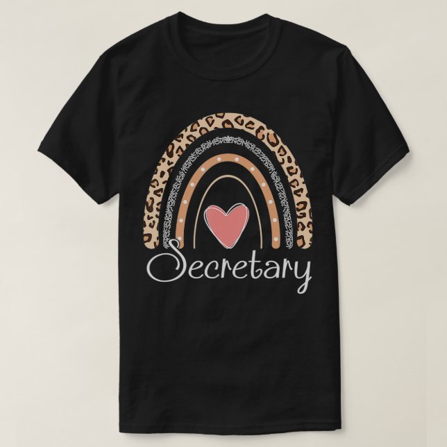 T-shirt Secrétaire Boho Rainbow Funny School Secrétaire (Design devant)