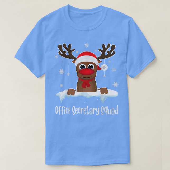 T-shirt Secrétaire de bureau Squad Reindeer Santa Hat Chri (Design devant)