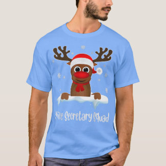 T-shirt Secrétaire de bureau Squad Reindeer Santa Hat Chri