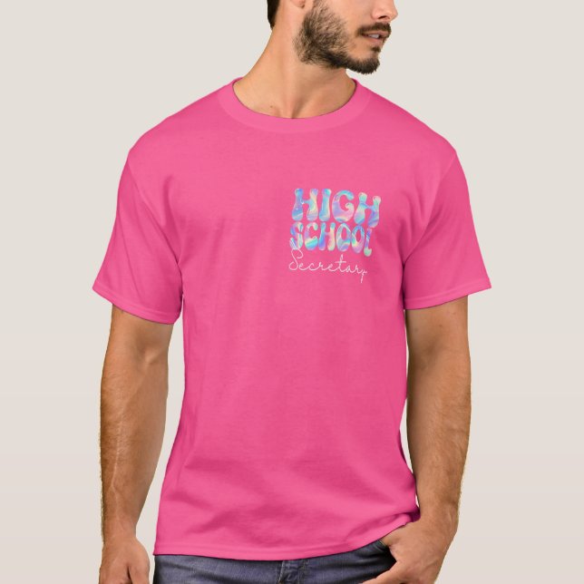 T-shirt Secrétaire de lycée Groovy Back to School Enseigna (Devant)