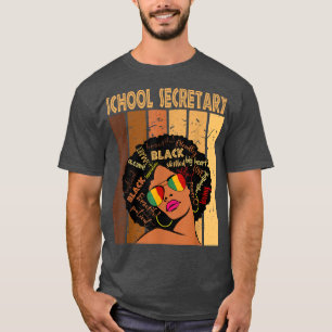 T-shirt Secrétaire d'école Histo afro-américaine noire