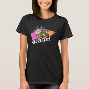 T-shirt Secrétaire D'École Retour À L'École Empreinte de l