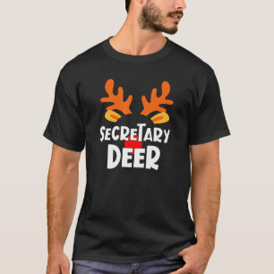 T-shirt Secrétaire Deer Matching Family Office Christmas R