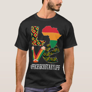 T-shirt Secrétaire du bureau Love African American Black H