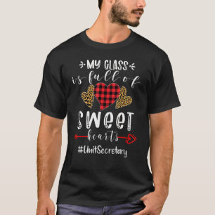 T-shirt Secrétaire D'Unité Ma Classe Est Pleine De Coeurs