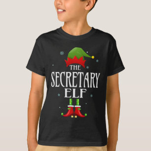 T-shirt Secrétaire Elf Xmas Famille Correspondante Noël
