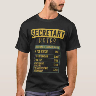 T-shirt Secrétaire taux Professeur de carrière travailleur