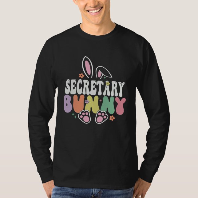 T-shirt Secretary Bunny  Easter Day Groovy Family Matching (Devant)