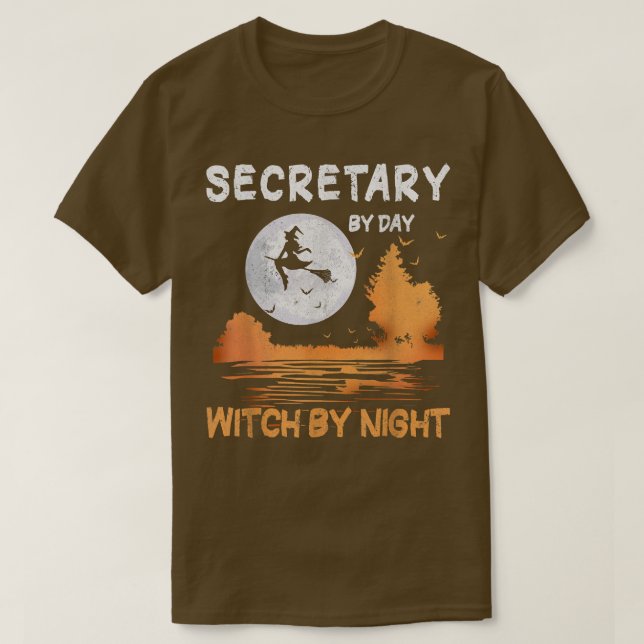 T-shirt Secretary By Day Witch By Night Women Halloween746 (Design devant)