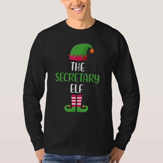 T-shirt Secretary Elf Family Matching Group Christmas Paja (Devant)