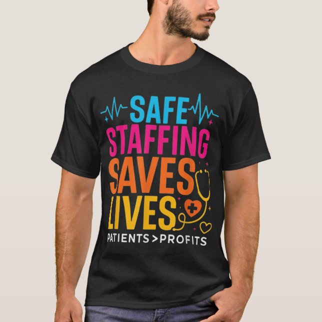 T-shirt Sécurité de la dotation Sauve des vies Infirmières (Devant)