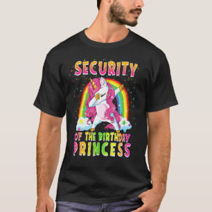 T-shirt Sécurité De L'Anniversaire Princesse Unicorn Corre