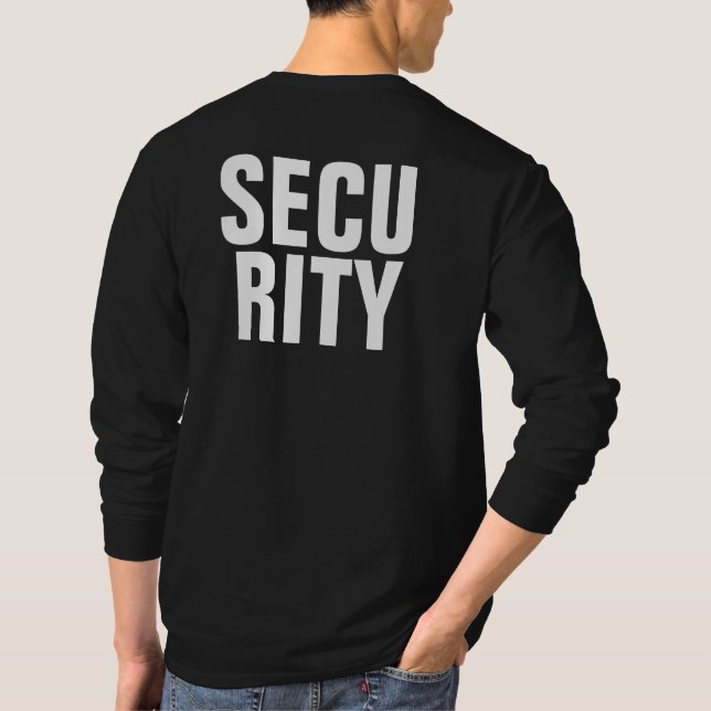 T-shirt Sécurité des hommes de Modèle noir et blanc à long (Dos)