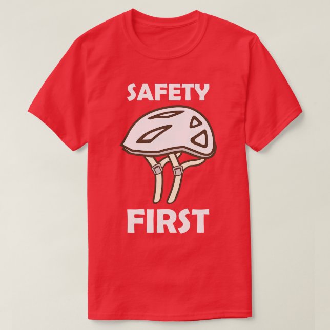 T-shirt Sécurité du casque de vélo d'abord (Design devant)