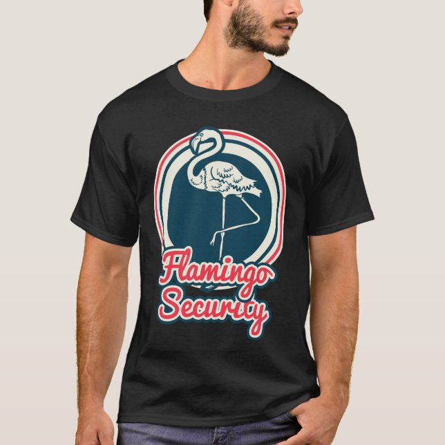 T-shirt Sécurité du Flamant rose Uniform Combat Retro  (Devant)