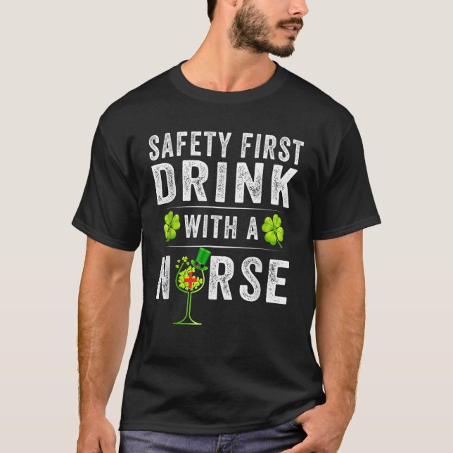T-shirt Sécurité Première Boisson Avec Un Infirmier (Devant)