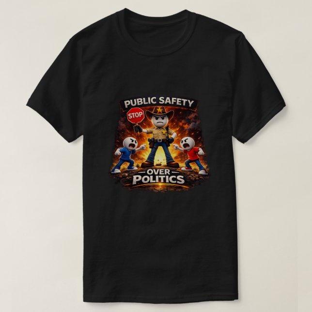 T-shirt Sécurité publique avant la politique (3) (Design devant)