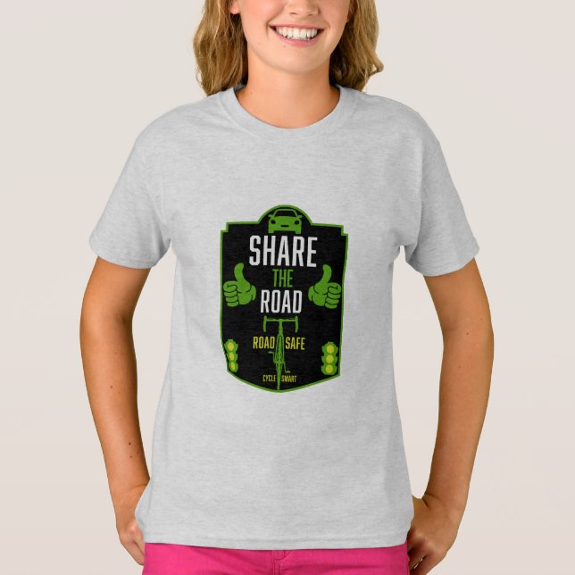 T-shirt Sécurité routière à bicyclette (Devant)
