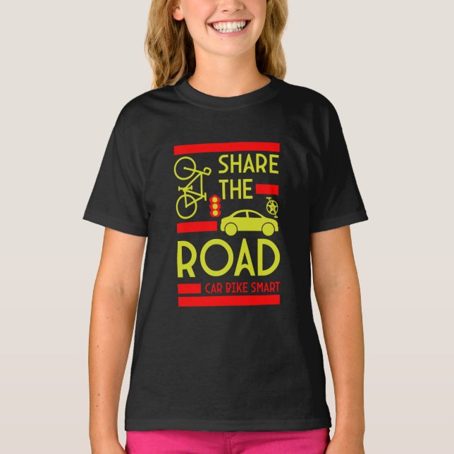 T-shirt Sécurité routière à bicyclette (Devant)