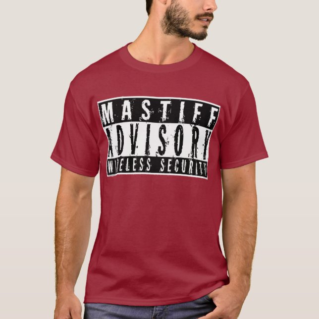 T-shirt Sécurité sans fil consultative de mastiff (Devant)
