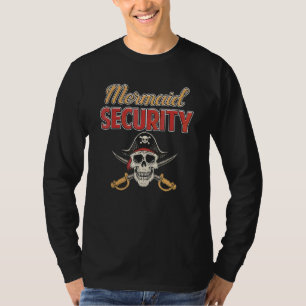 T-shirt Sécurité Sirène Vintage Crâne de Pirate Sabre Croi