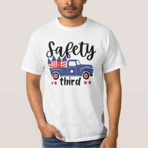 T-shirt Sécurité Troisième 4 juillet Feu d'artifice Pat