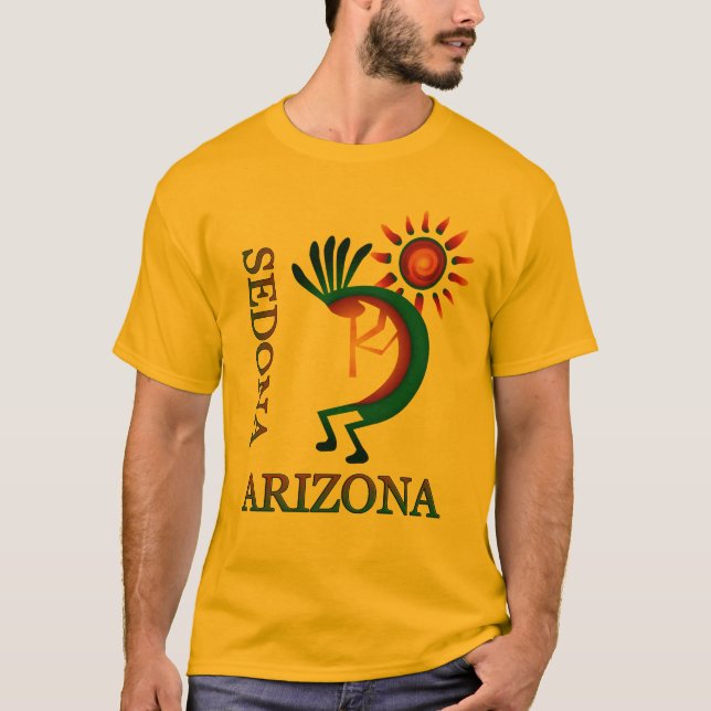 T-shirt Sedona Arizona Kokopelli avec Sun Gold (Devant)