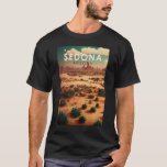T-shirt Sedona Arizona Retro Travel Art Vintage<br><div class="desc">Design d'art du désert de Sedona mettant en valeur le paysage de l'Arizona.</div>