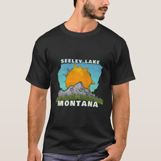 T-shirt Seeley Lake Montana Mountain Soleil Paysage (Devant)