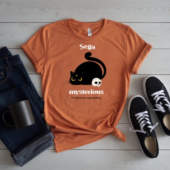 T-shirt Sega Chat Noir Mystérieux & Crâne (Créateur téléchargé)