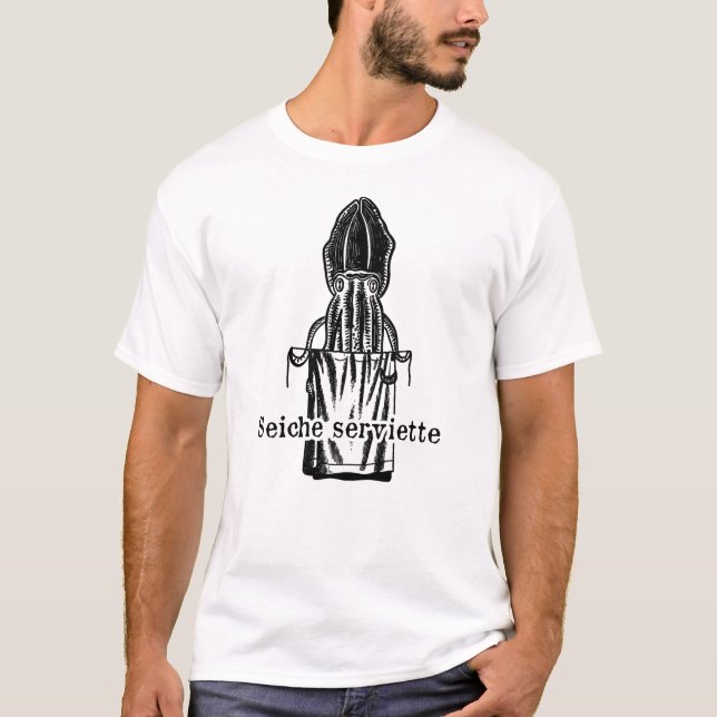 T-shirt Seiche serviette - humour marin et absurde (Devant)